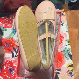 Nina Girls' Blush Pink Bow Ballet Flats